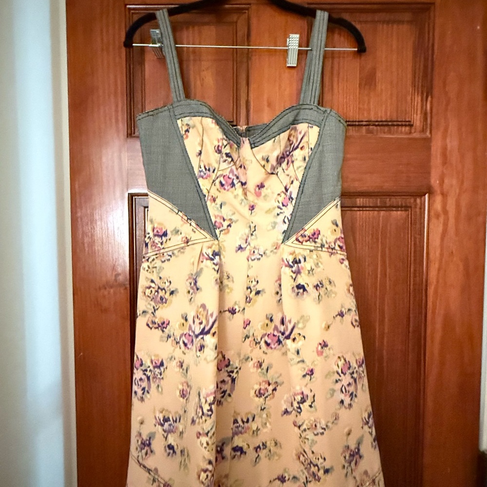 Z Spoke by Zac Posen Floral Midi Dress in Cream and Pink